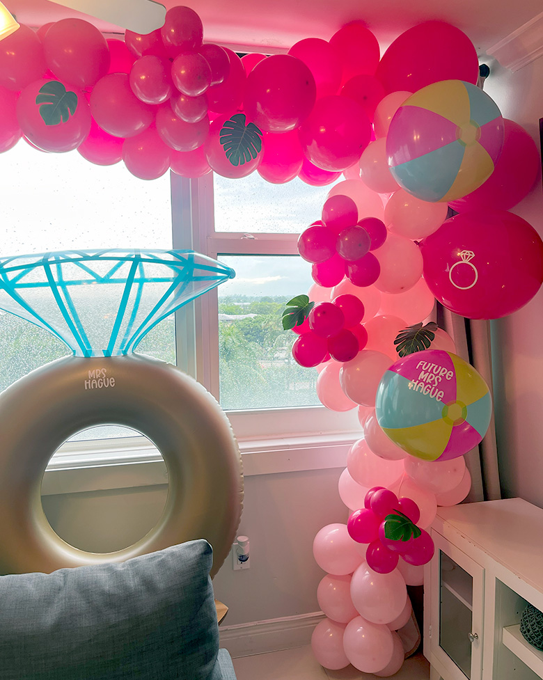custom bachelorette balloon arches in fort lauderdale